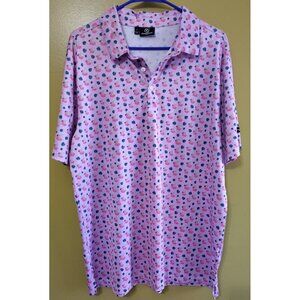 Men's Greenside Mini Fizz Lemonade Print Performance Golf Polo L